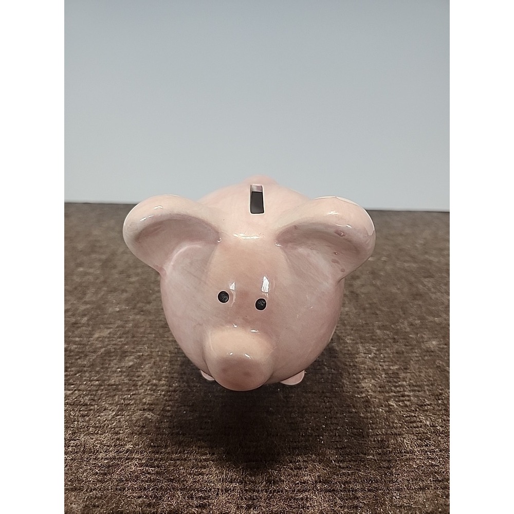 Piggy Bank Hand Painted Glazed Ceramic